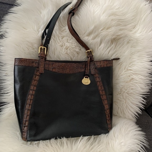 Brahmin Croc Leather Satchel Tote Bag - Picture 1 of 7